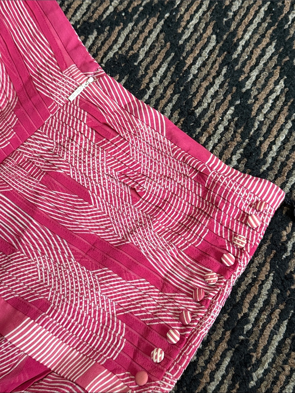 Carolina Herrera Pink Patterned Tiered Mini Skirt - Picture 5 of 5